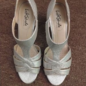 Life stride silver heels